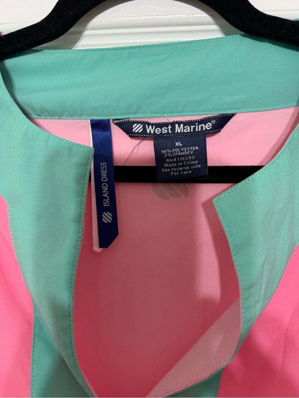 West Marine island dress pink and green coral and seahorses print size XL
